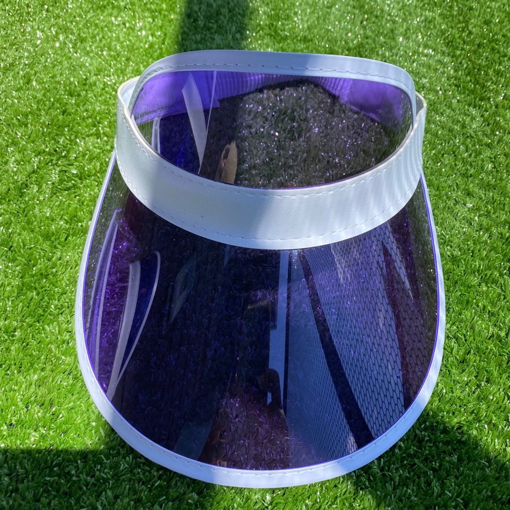 Purple Visor, Plain Fashion PVC, Visor Sun Hat
